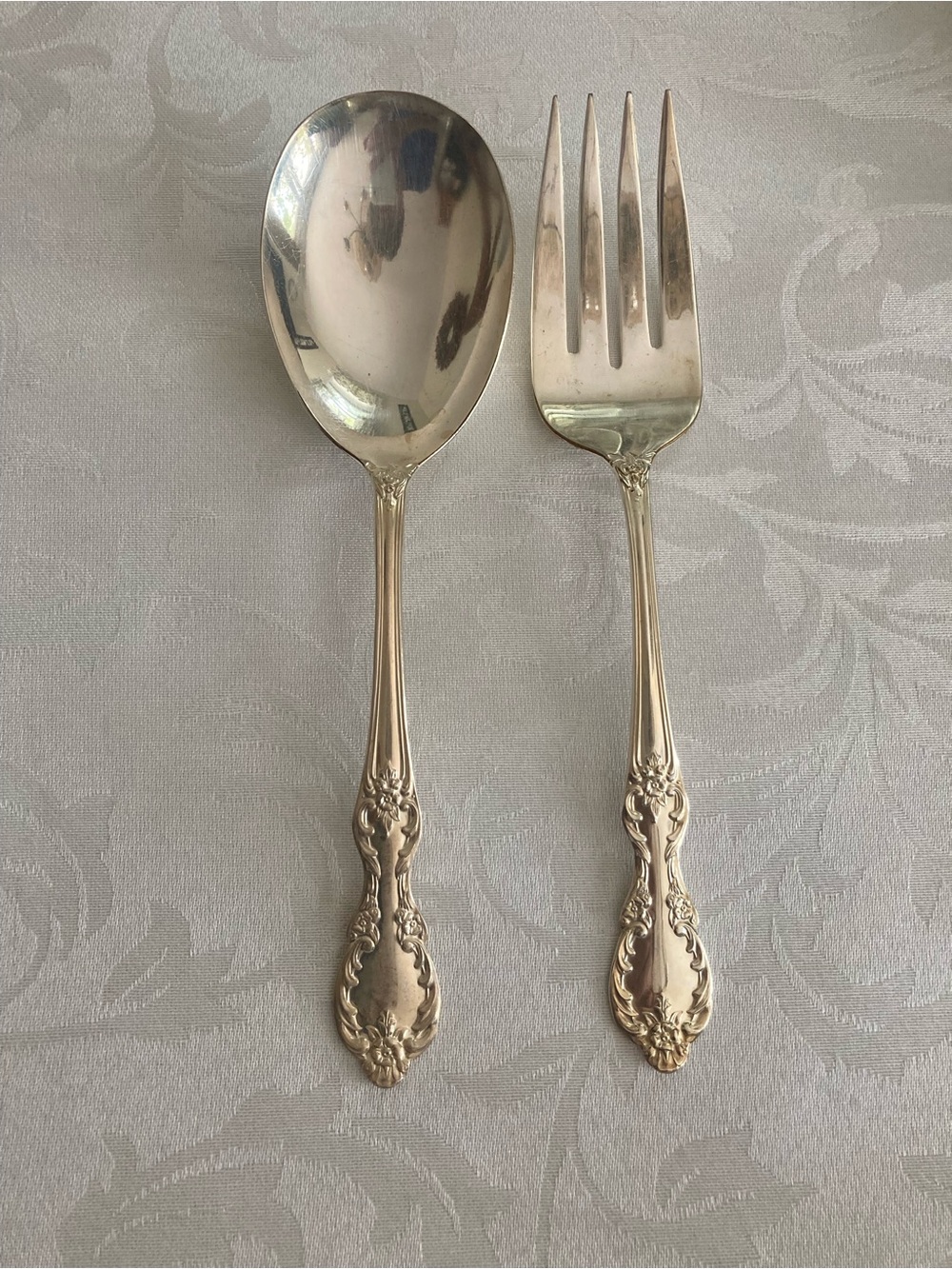 WM Rogers Co. Vintage Extra Plate set. Serving Spoon & Fork.